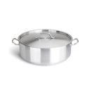 Caternox Stainless Steel Low Casserole with Lid D24 x 11 cm (4.98L / 5.26Qt.)