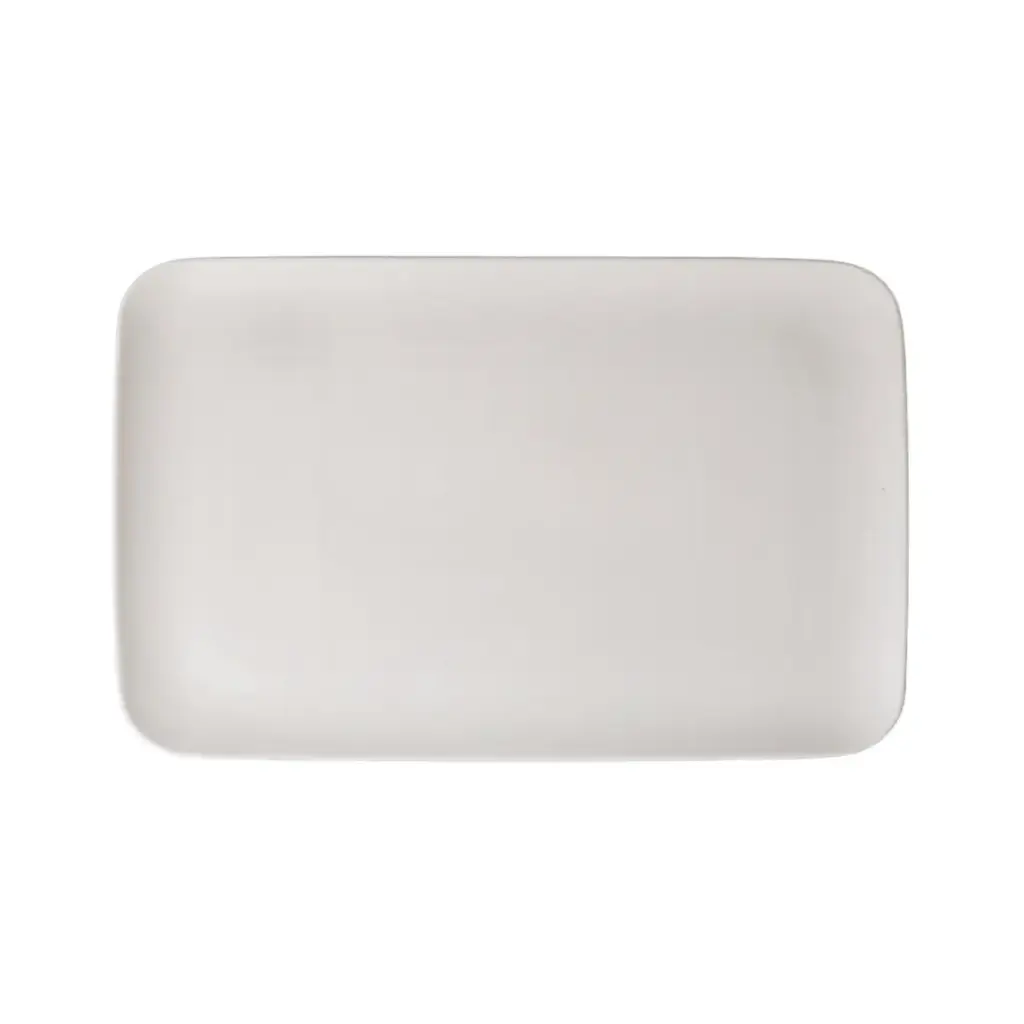 Porceletta Ivory Porcelain Modern Buffet Platter 43.6 x 28.7 x 1.9 cm