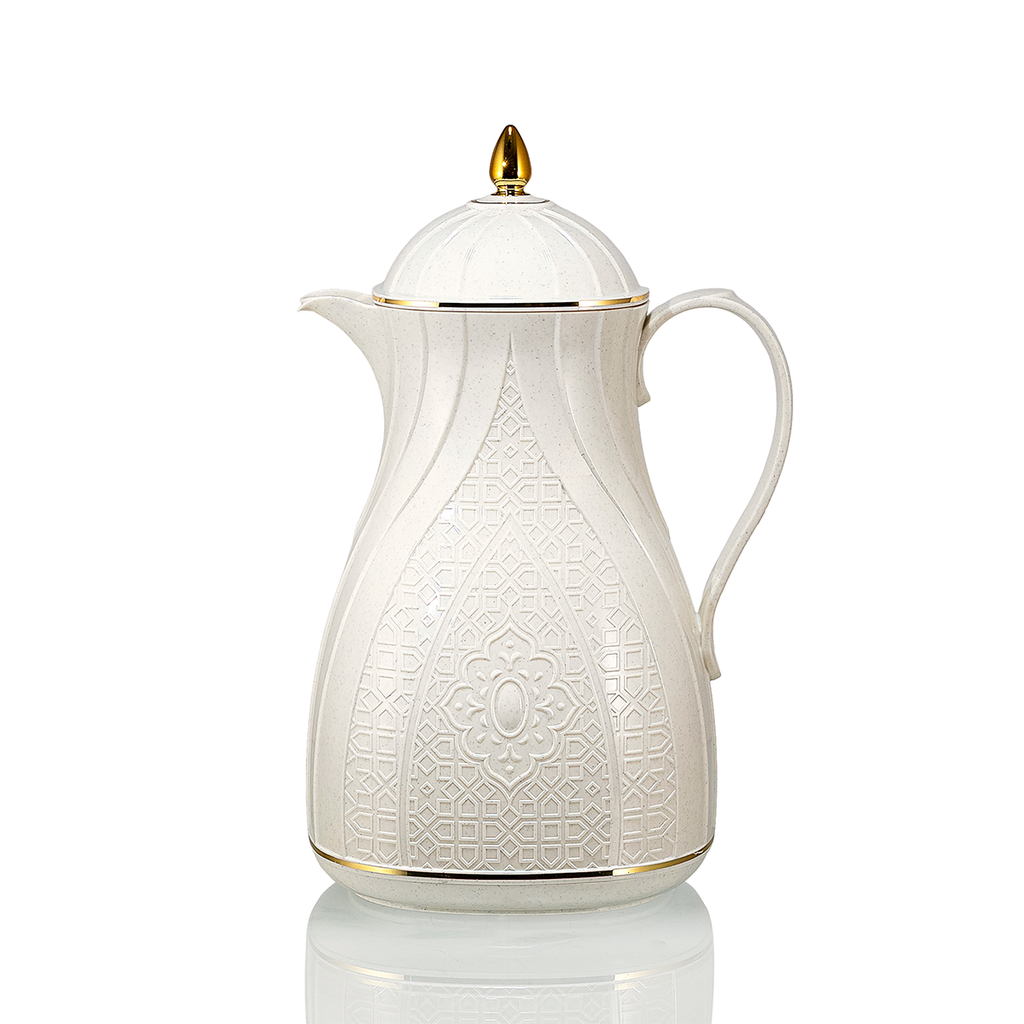 دلة للشاي 1 لتر لون أبيض منقط موديل 288 من ترامس روز