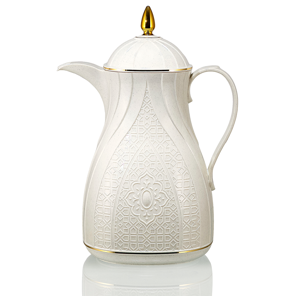 دلة للقهوة 1.3 لتر لون أبيض منقط موديل 288 من ترامس روز