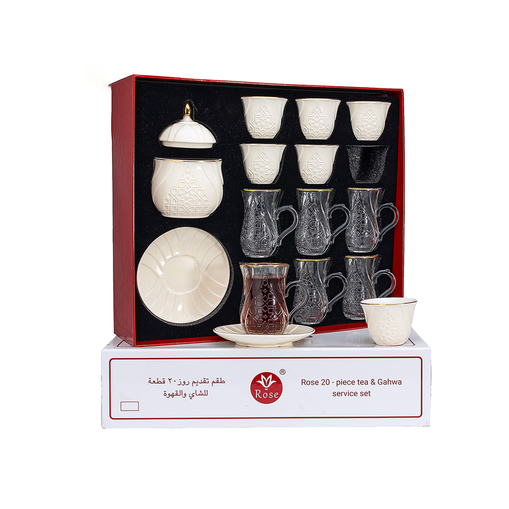 288-20-A01 / Rose 20 Pcs Tea & Coffee Set