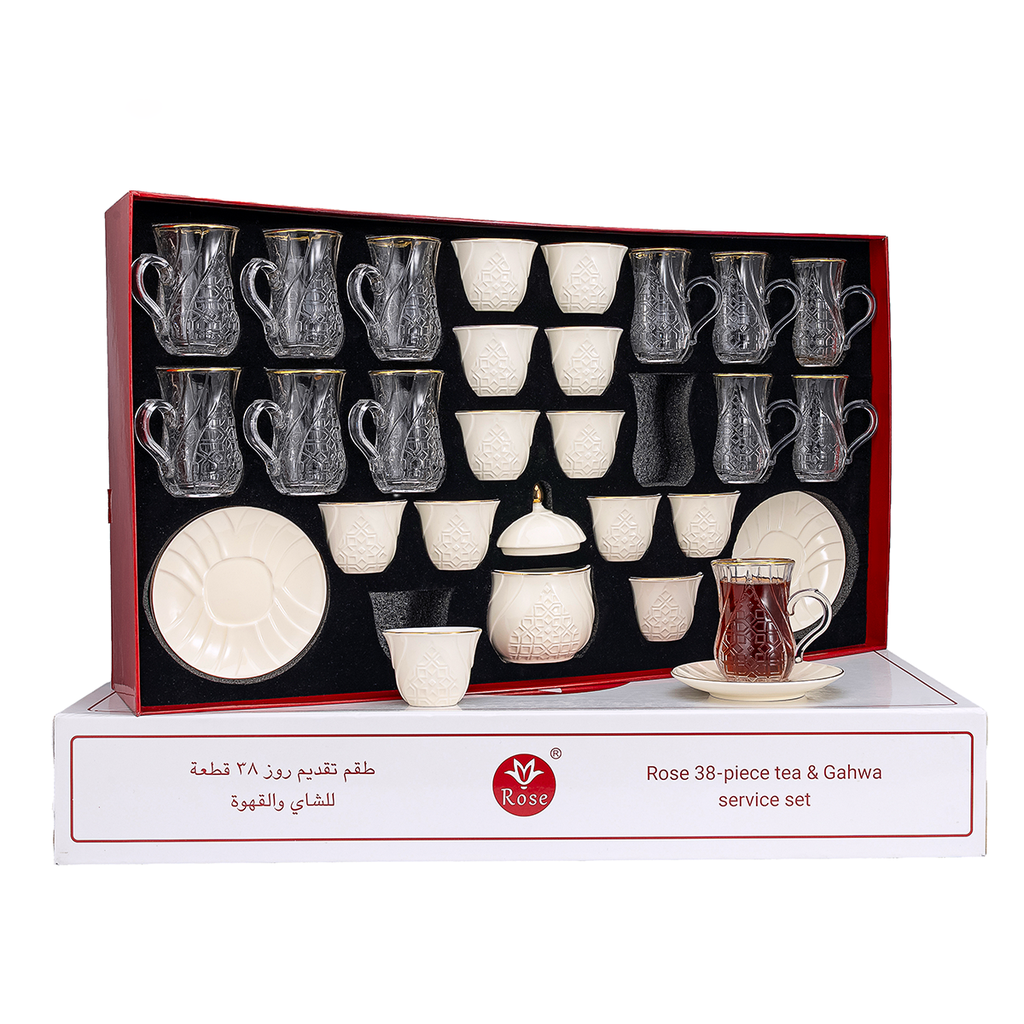 288-38-A01 / Rose 38 Pcs Tea & Coffee Set