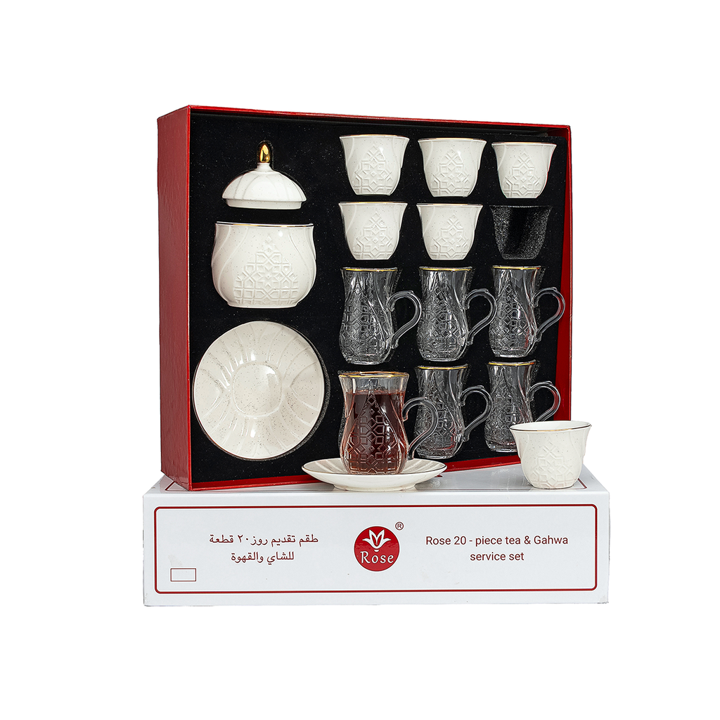 288-20-A27 / Rose 20 Pcs Tea & Coffee Set