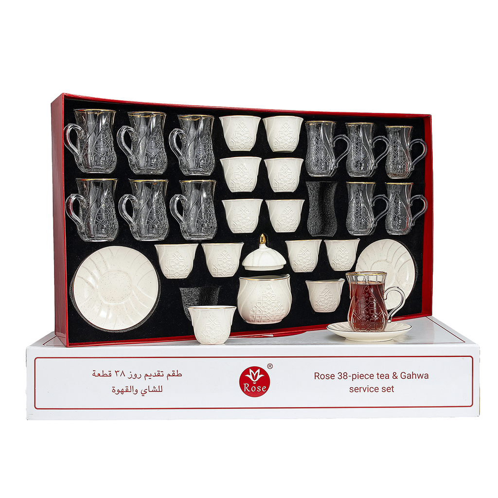 288-38-A27 / Rose 38 Pcs Tea & Coffee Set