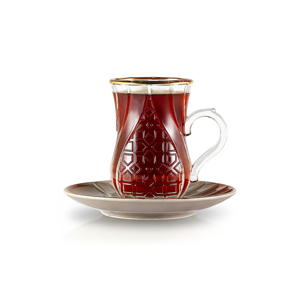 288-TEA-A32 / Rose 12 Pcs Tea Cups And Saucers (6+6)