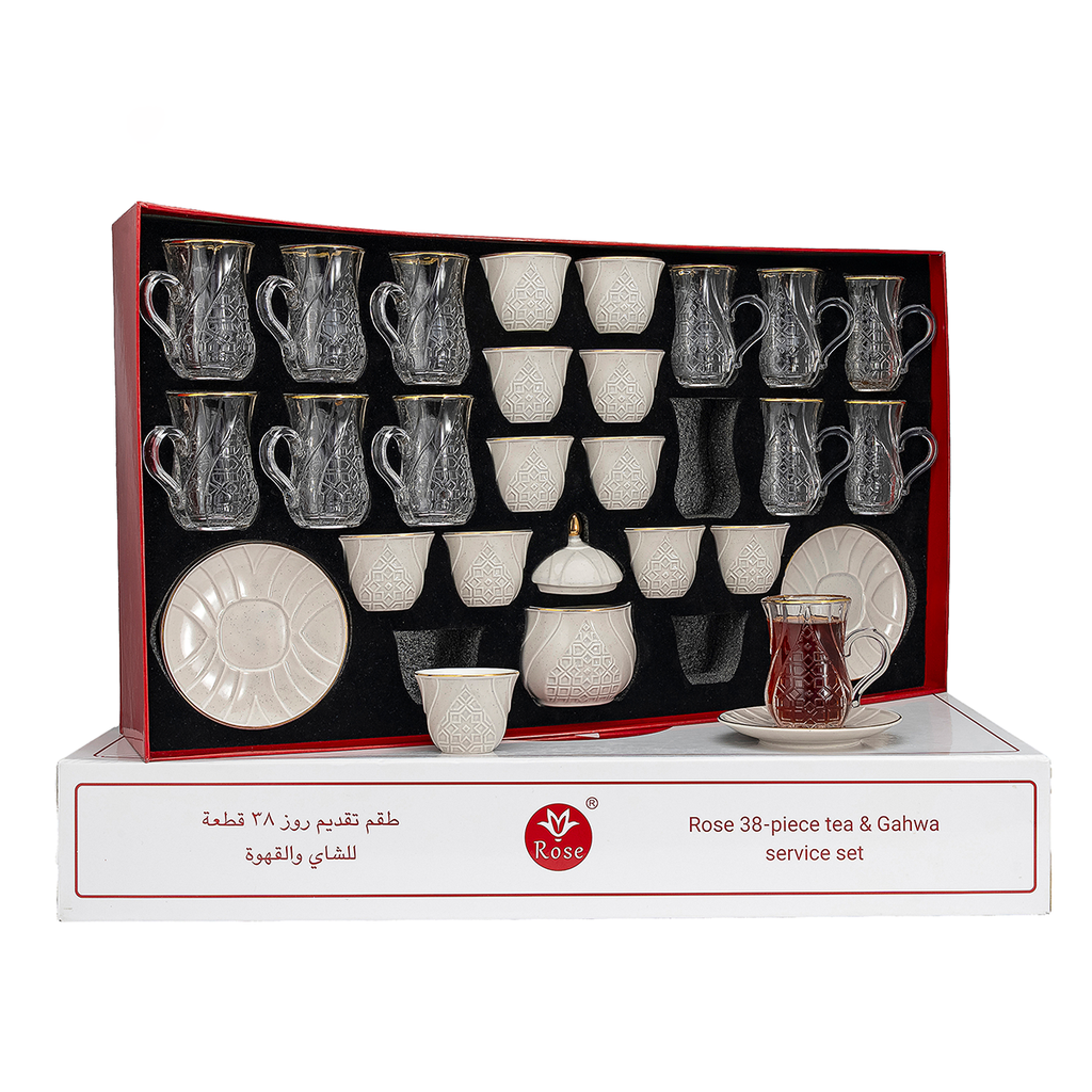 288-38-A35 / Rose 38 Pcs Tea & Coffee Set
