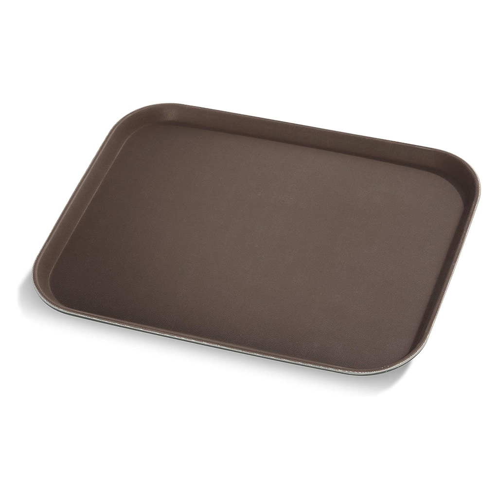 Vague Non Slip Plastic Slip Tray Rectangular Brown 35 cm x 45 cm
