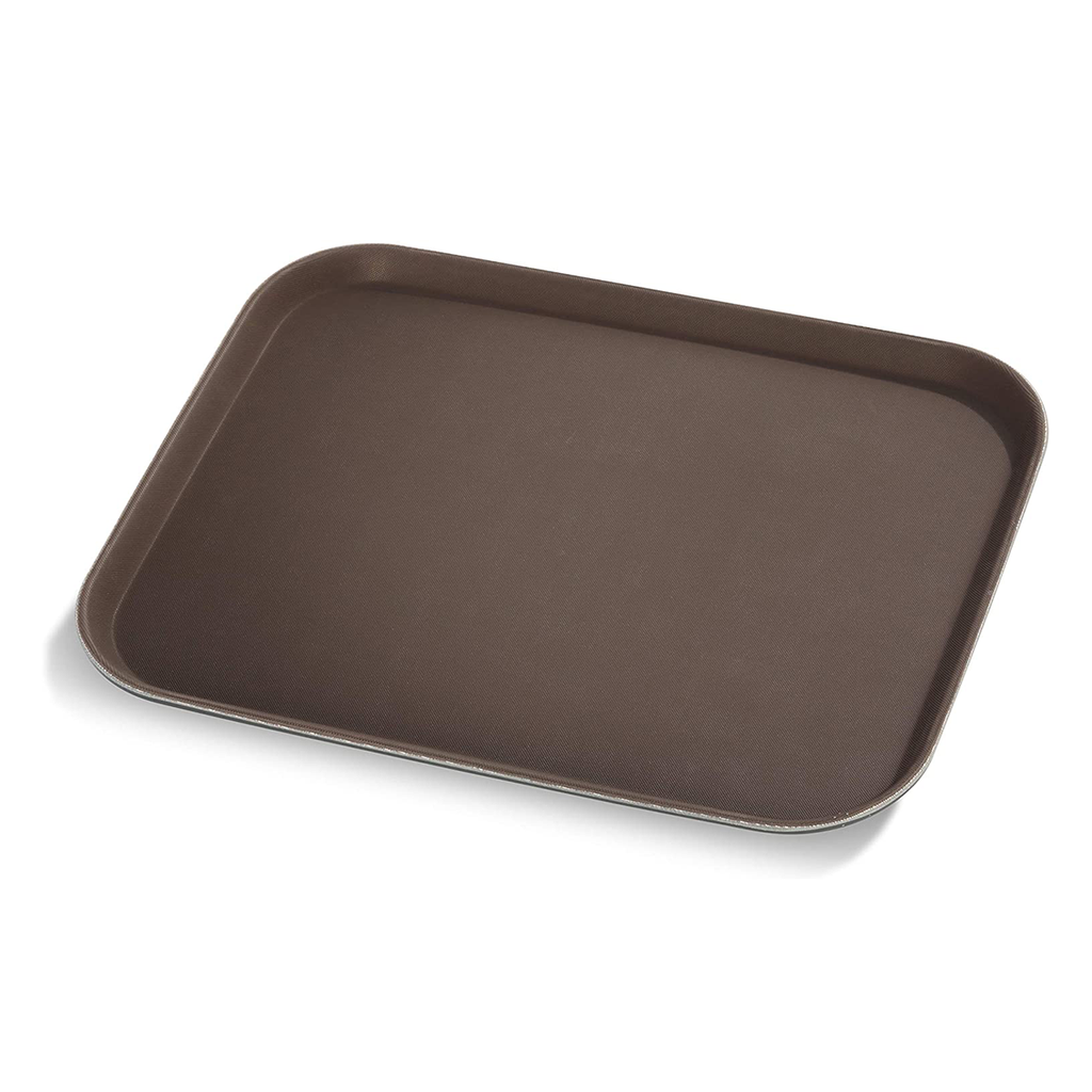 Vague Non Slip Plastic Slip Tray Rectangular Brown 45 cm x 65 cm