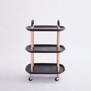 Vague Plastic Boat 3 Tier Rolling Cart Black