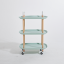 Vague Plastic Boat 3 Tier Rolling Cart Green