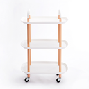 Vague Plastic Boat 3 Tier Rolling Cart White