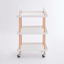 Vague Plastic Rect. 3 Tier Rolling Cart White