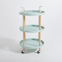 Vague Plastic Round 3 Tier Rolling Cart Green