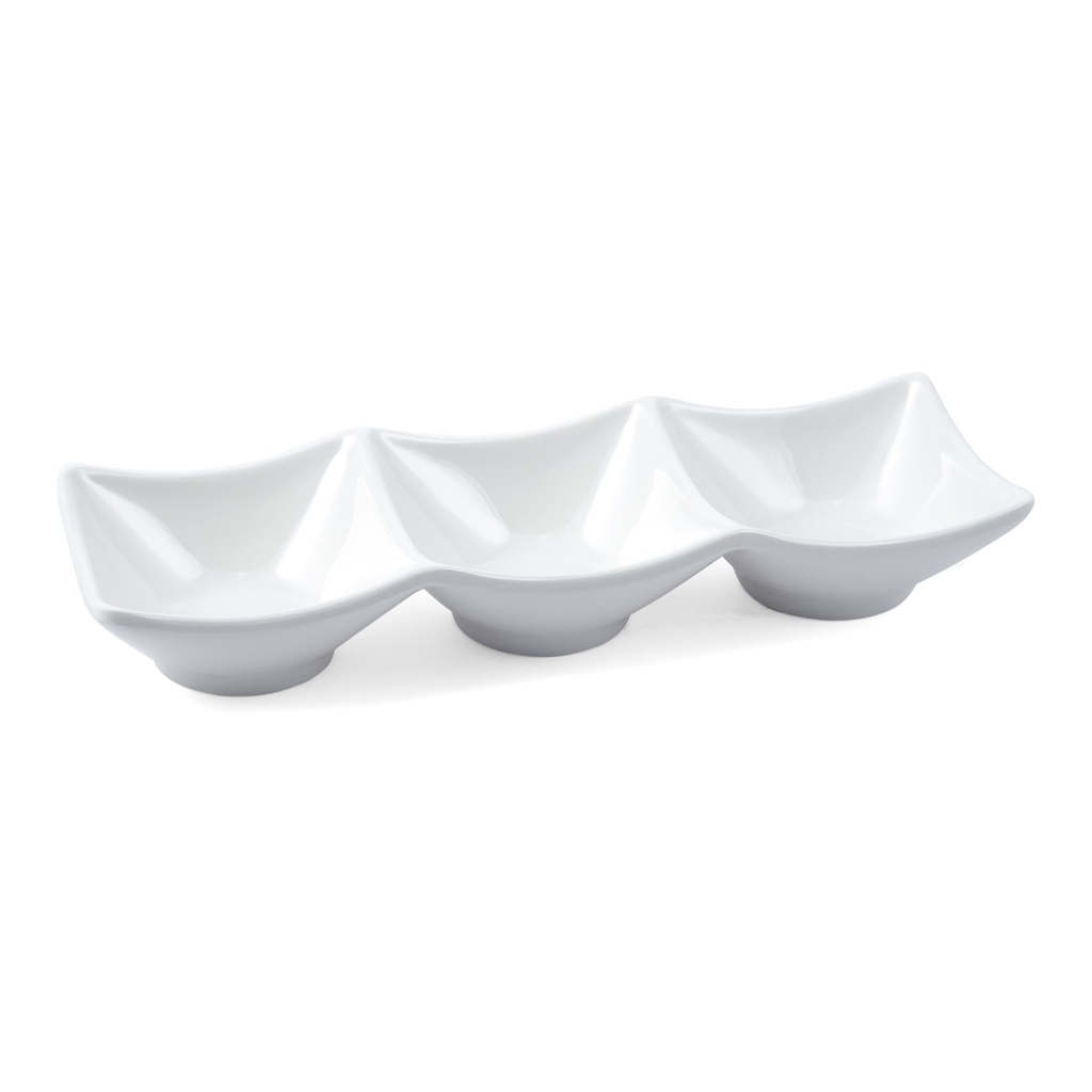 Vague Melamine 3 Compartment Divided Plate 22 cm