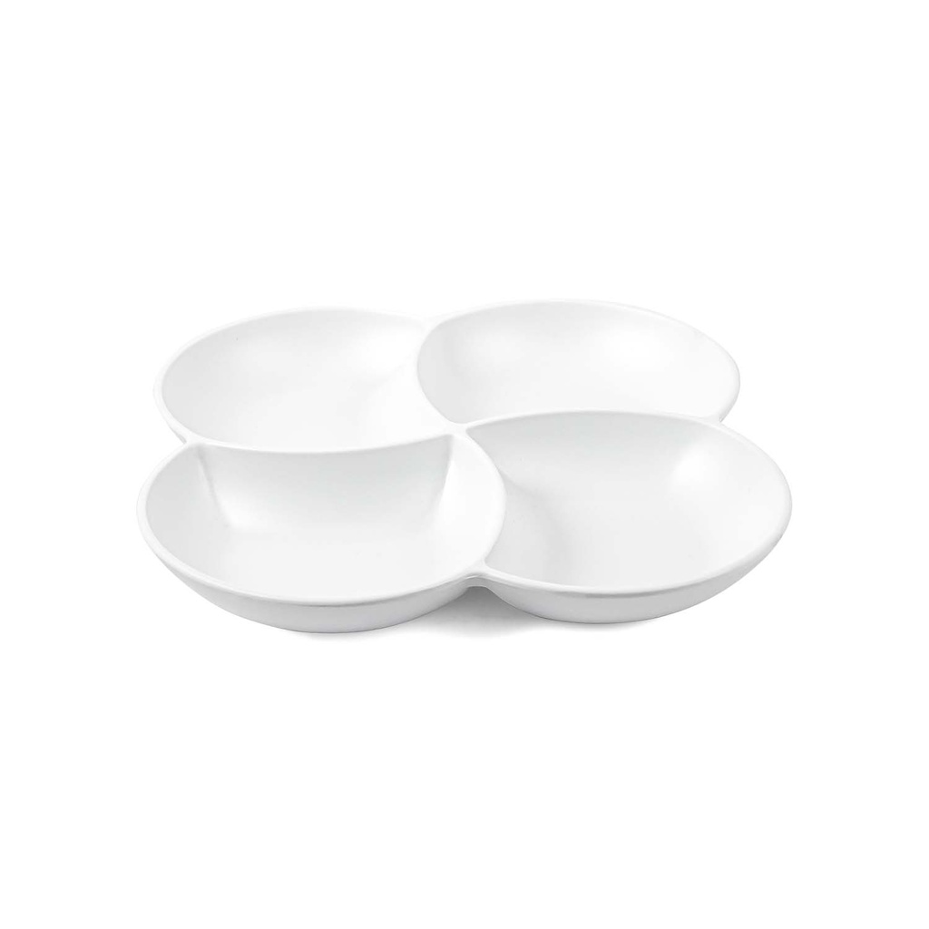 Vague Melamine Square Flower Divided Platter 26 cm