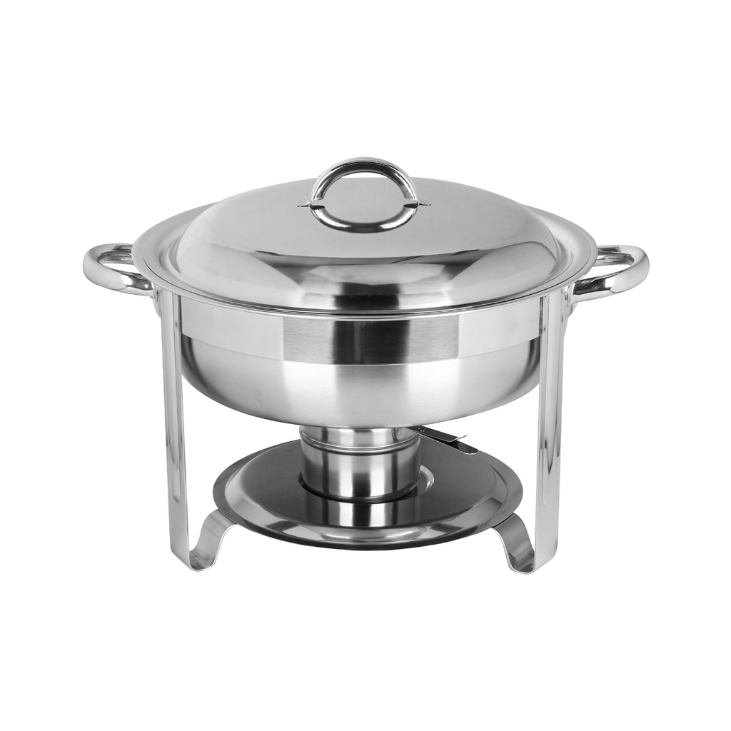 Vague Stainless Steel Round Chafing Dish 4.5 Liter with Fuel Holder