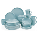 Decopor 24 Pieces Matte Blue Stoneware Dinnerware Set