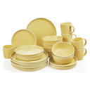 Decopor 24 Pieces Matte Yellow Stoneware Dinnerware Set