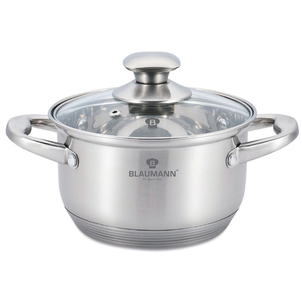 Blaumann Stainless Steel Casserole with lid 24 cm Silver / BL-3320