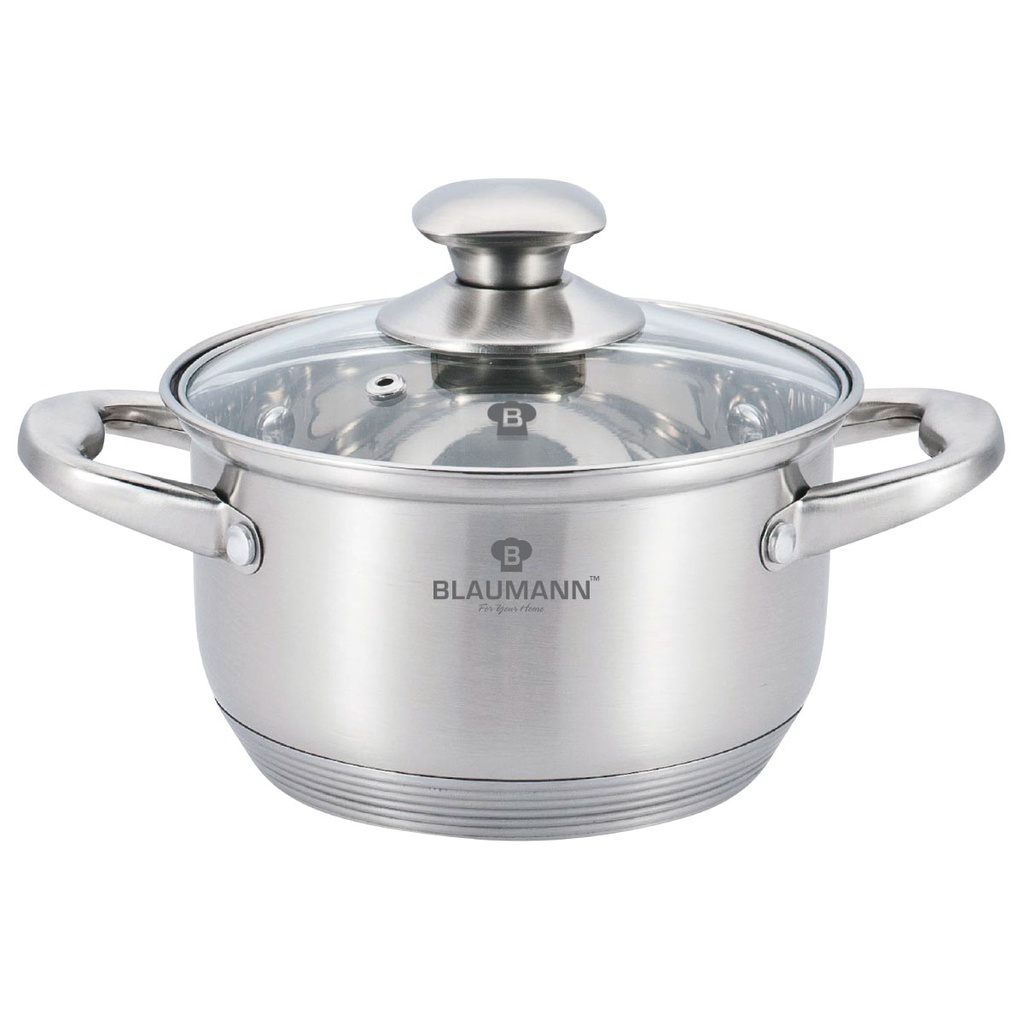 Blaumann Stainless Steel Casserole with lid 26 cm Silver / BL-3321