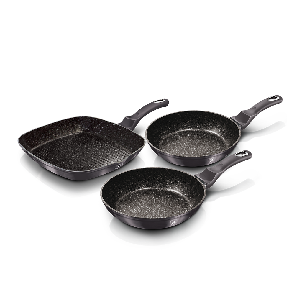 Berlinger Haus 3 Pieces Frypan Set Metallic Line Carbon Pro Collection / BH/6904