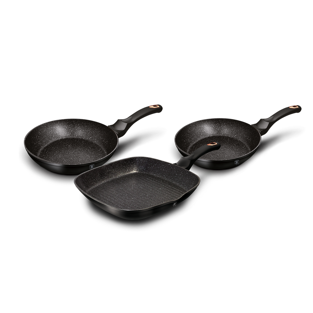 Berlinger Haus 3 Pieces Frypan Set Black Rose Collection / BH/6156