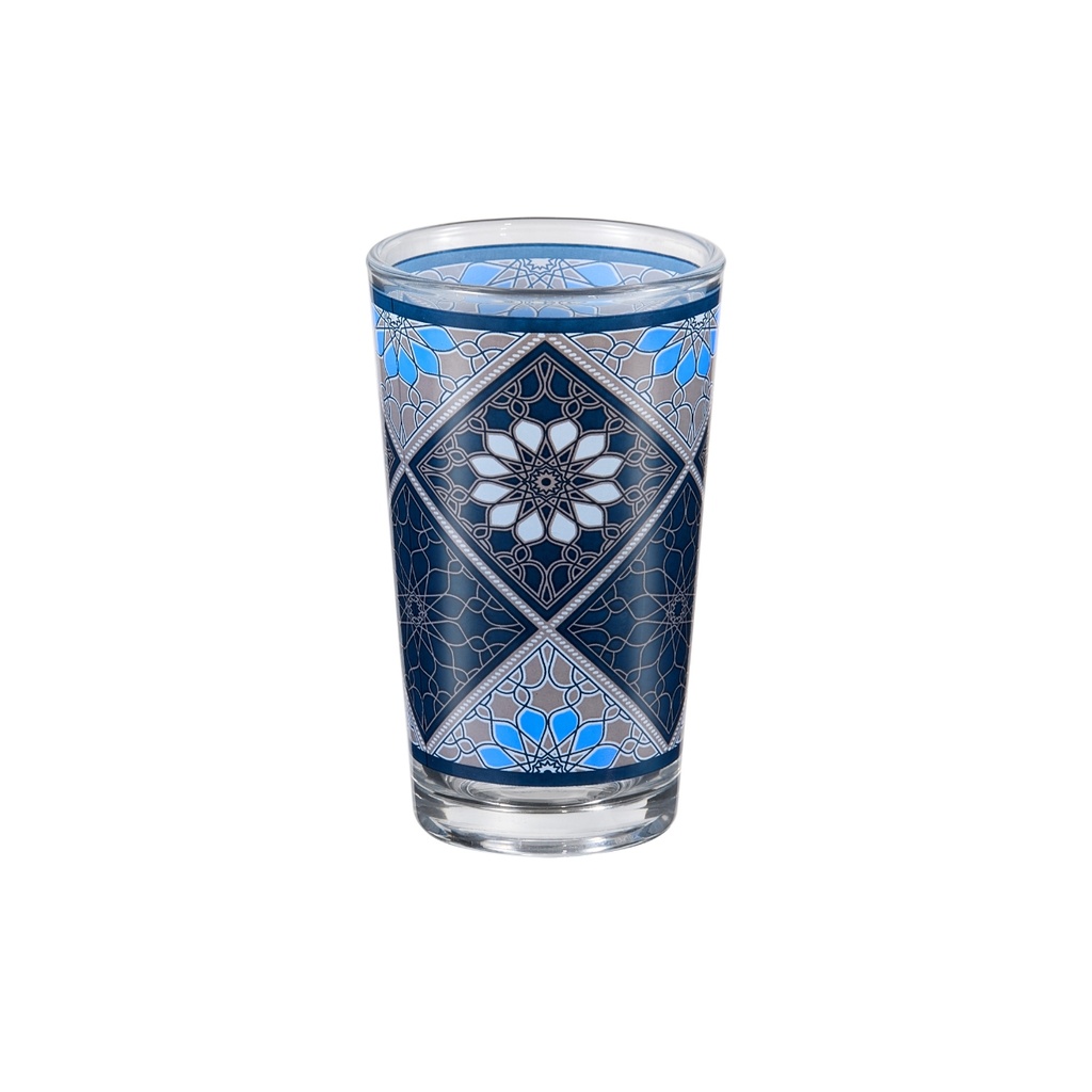 Vague Moroccan Royal Blue Floral 6 Pcs Tea Glass Set 120 ml