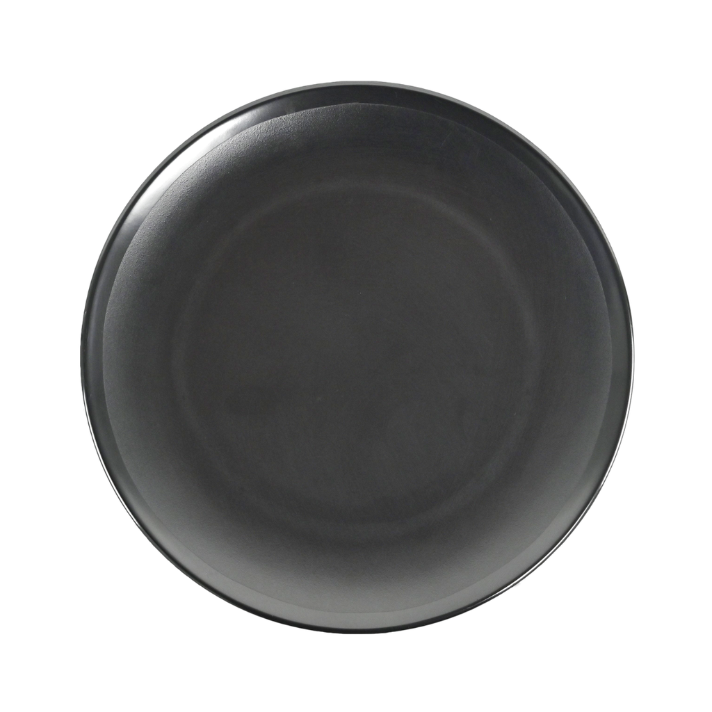 Vague Black Melamine Round Meat Plate 11"