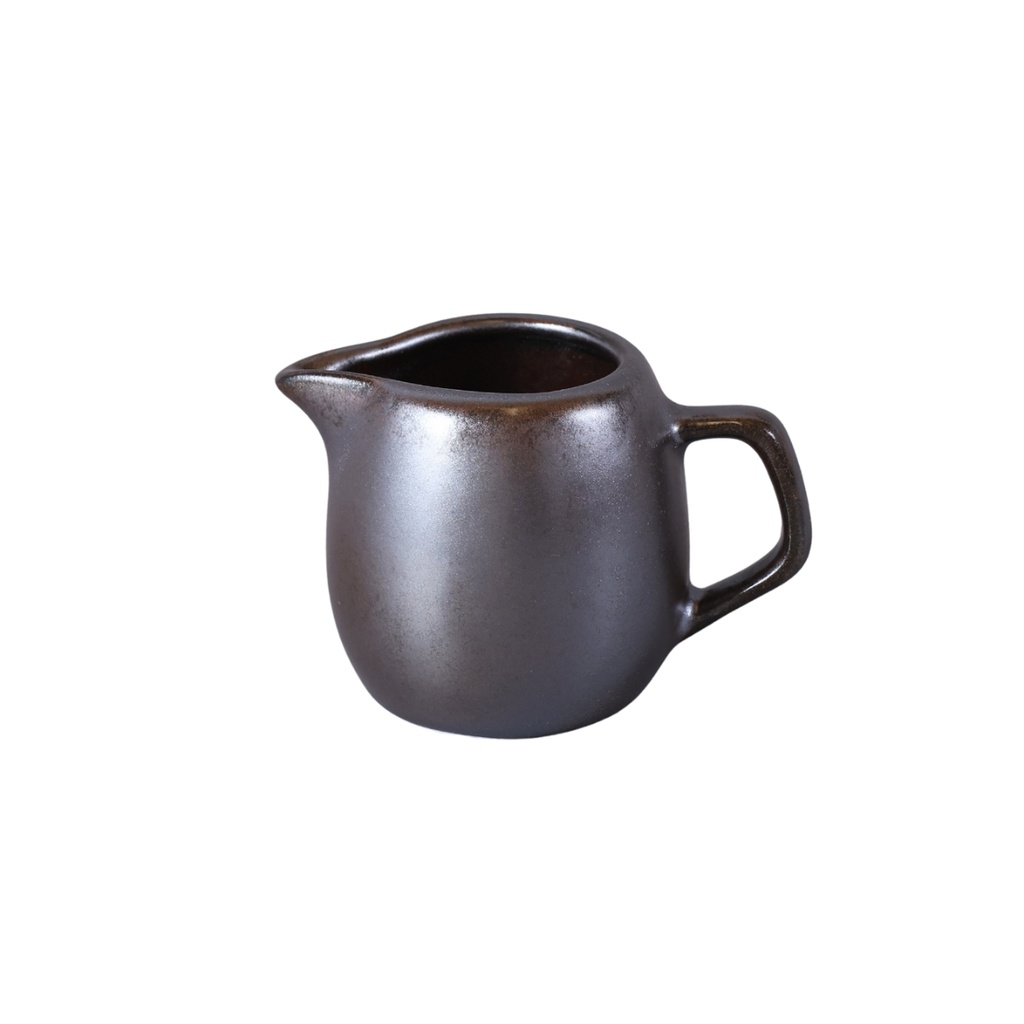 Porceletta Rustic Black Reactive Glaze Porcelain Creamer 150 ml