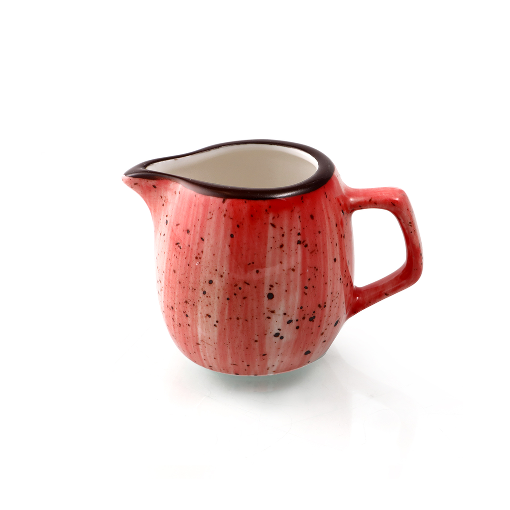 Porceletta Red Color Glazed Porcelain Creamer 80 ml