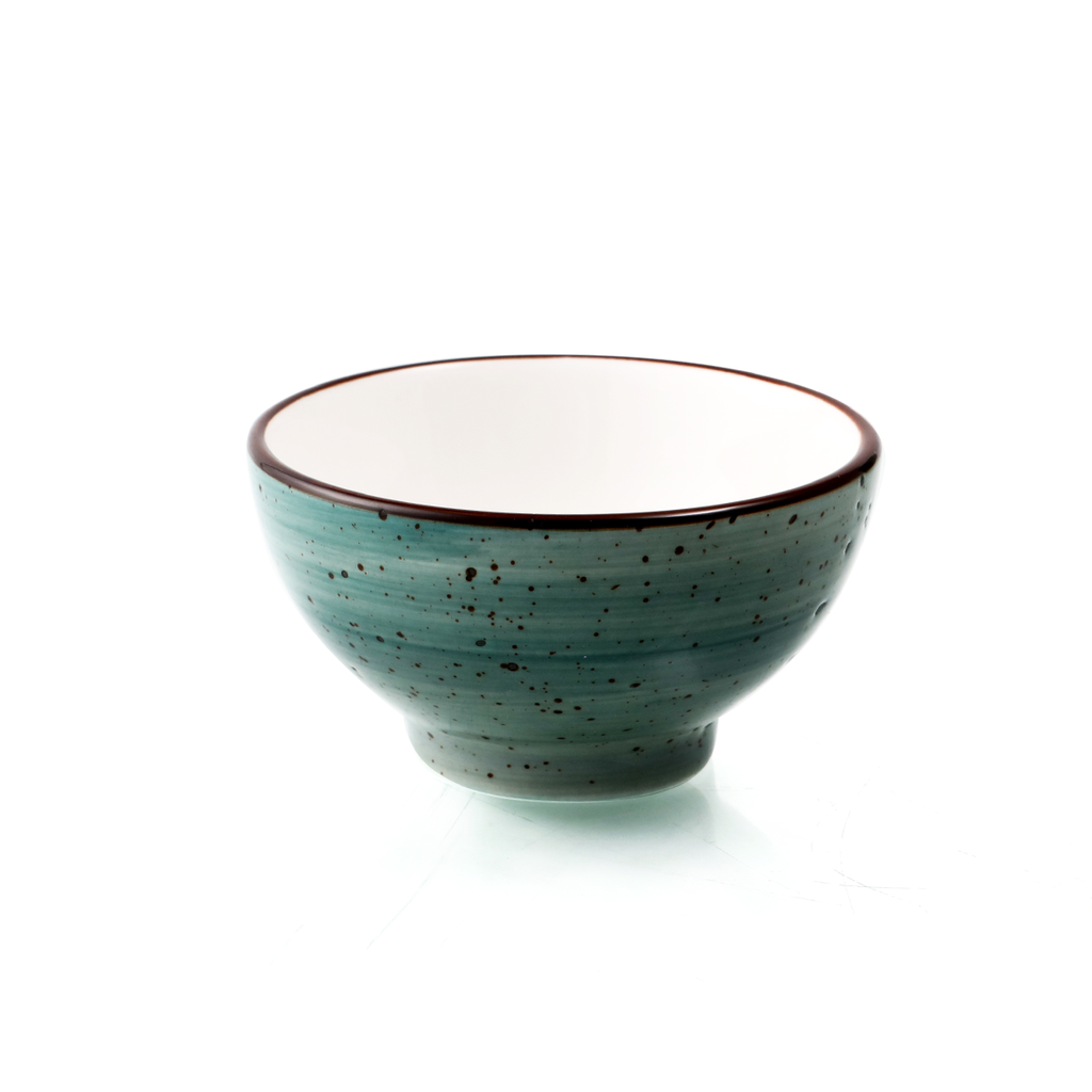 Porceletta Green Color Glazed Porcelain Small Footed Bowl 8 cm
