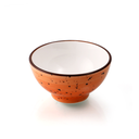 Porceletta Orange Color Glazed Porcelain Small Footed Bowl 8 cm