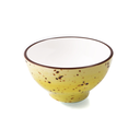 Porceletta Yellow Color Glazed Porcelain Small Footed Bowl 8 cm