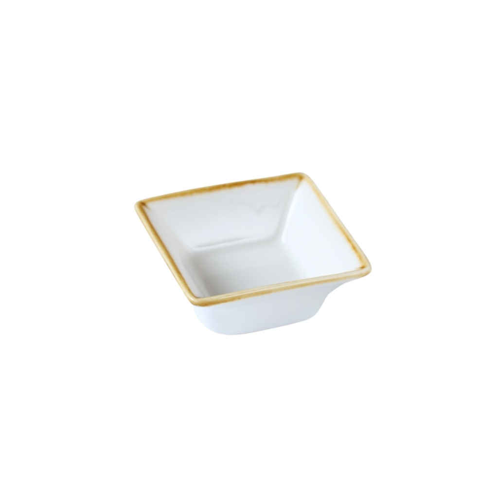 Porceletta Ivory Mocha Square Bowl 7.5 cm