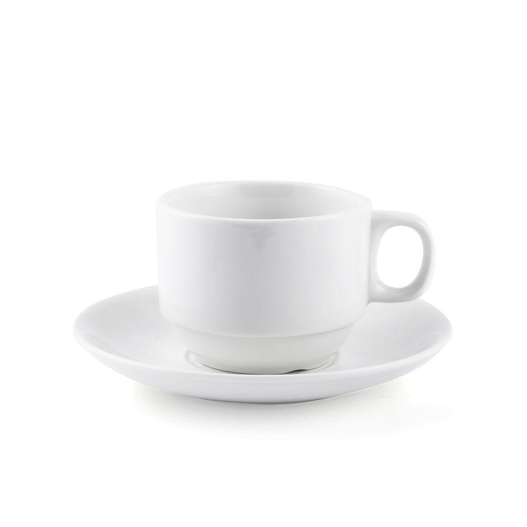 Porceletta Ivory Porcelain Coffee and Tea Cup & Saucer 80 ml