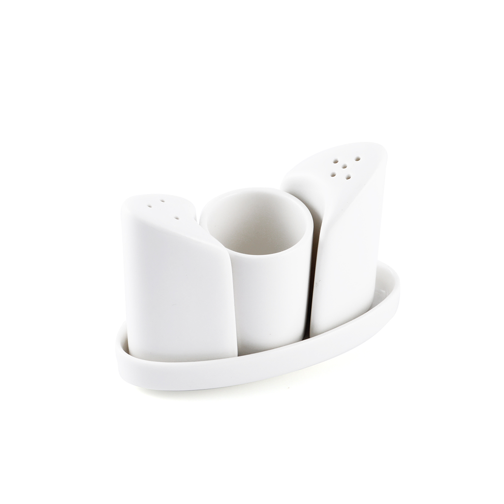 Porceletta Ivory Porcelain Condiment Set 4 Pieces