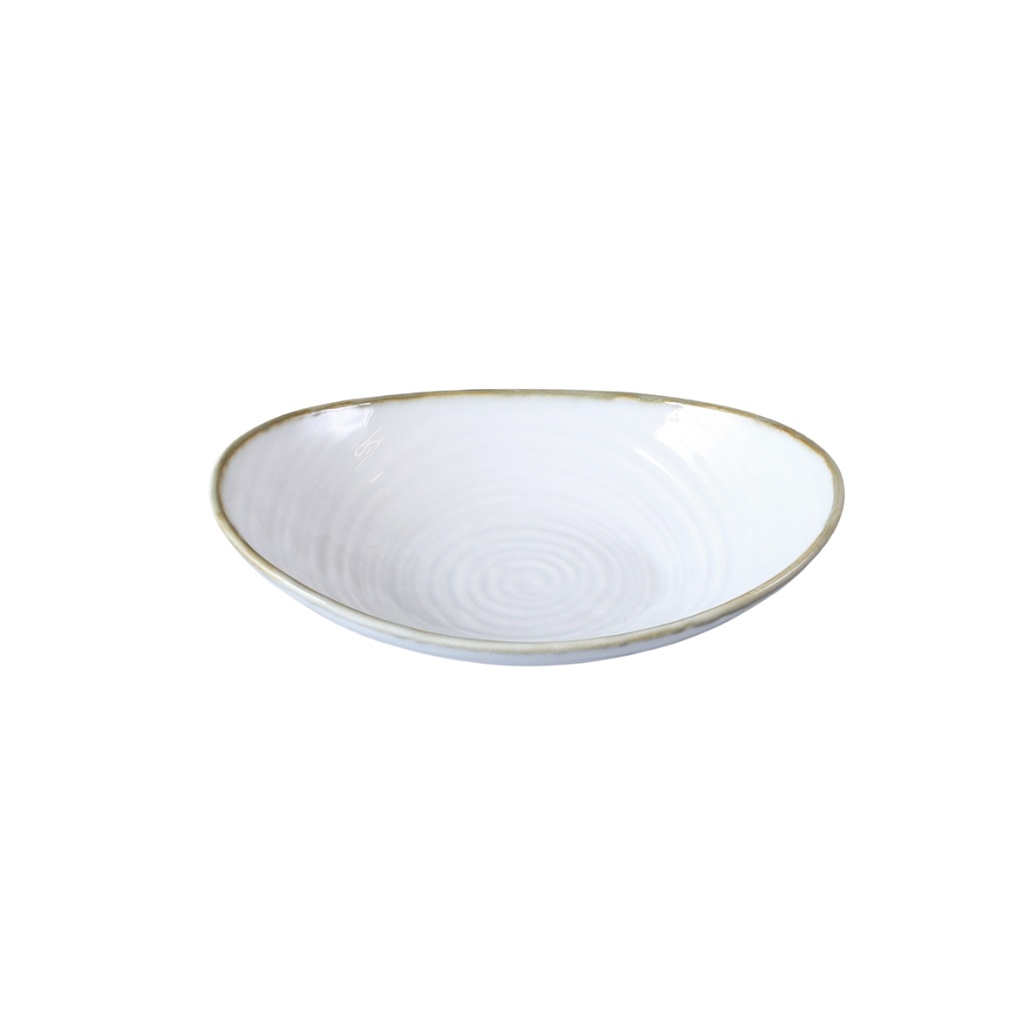 Porceletta Terra Reactive Glaze Porcelain 8" Oval Bowl