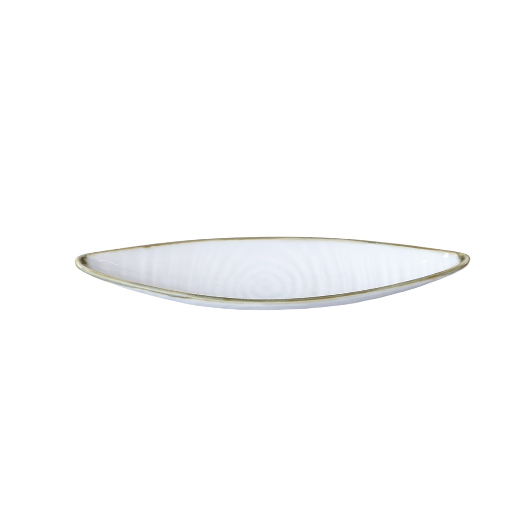 طبق بورسليتا تيرا بورسلين مطلي بطبقة تفاعلية على شكل قارب، مقاس 9.125 بوصة