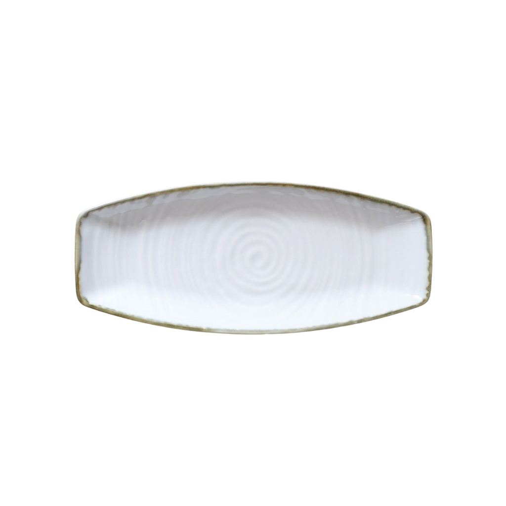 Porceletta Terra Reactive Glaze Porcelain 8" Boat Shape Plate