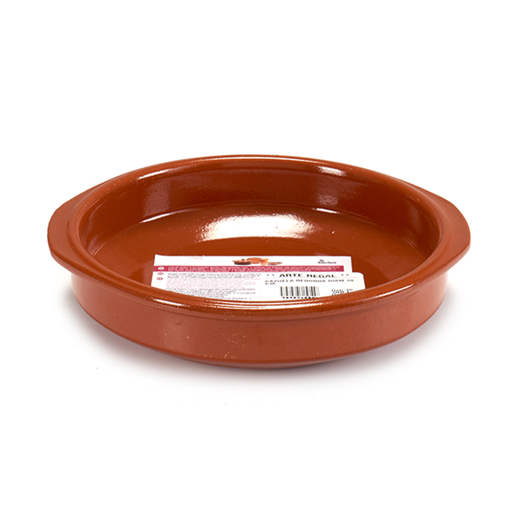 Arte Regal Brown Clay Round Deep Plate with Handle 20 cm / 99506