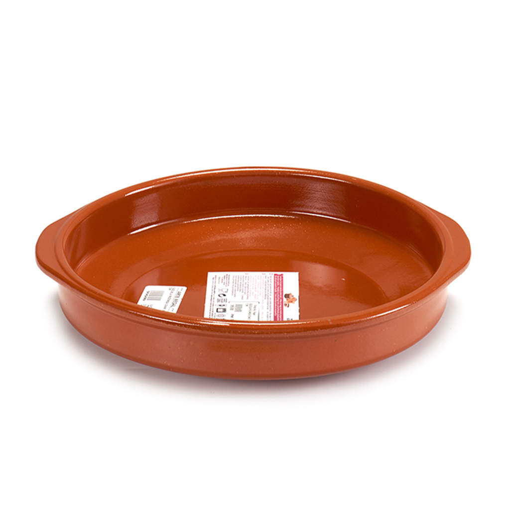 Arte Regal Brown Clay Round Deep Plate with Handle 32 cm / 99500