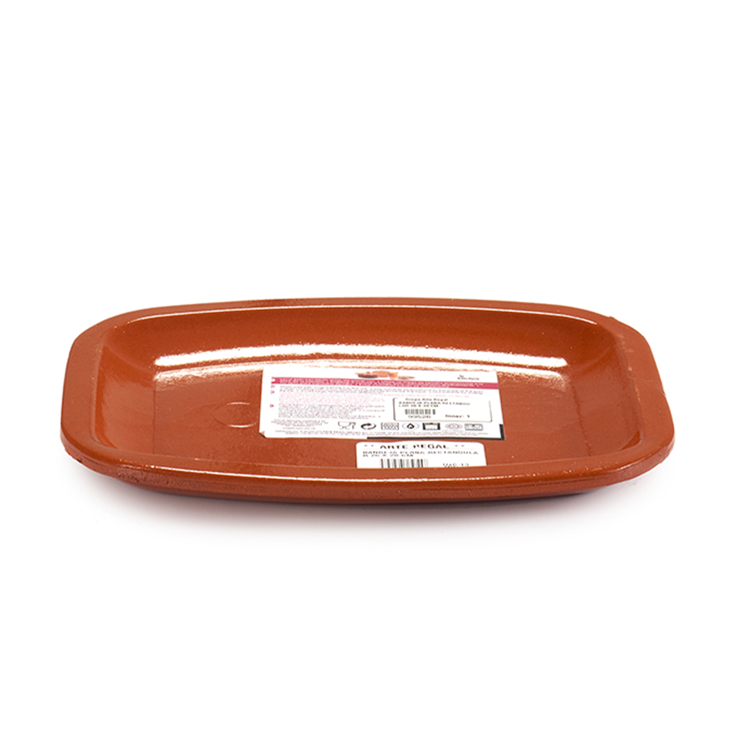 Arte Regal Brown Clay Flat Rectangular Plate 26 cm / 11" / 99526