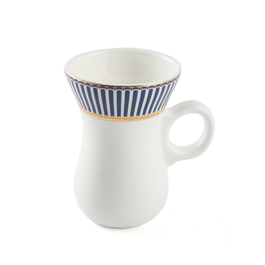 Porceletta Ivory Porcelain Belly Tea Cup Set of 6