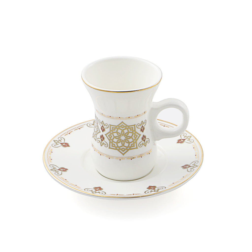 Porceletta Ivory Porcelain Belly Tea Cup & saucer Set