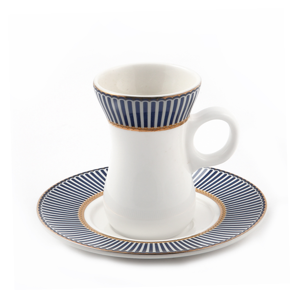 Porceletta Ivory Porcelain Belly Tea Cup & saucer Set