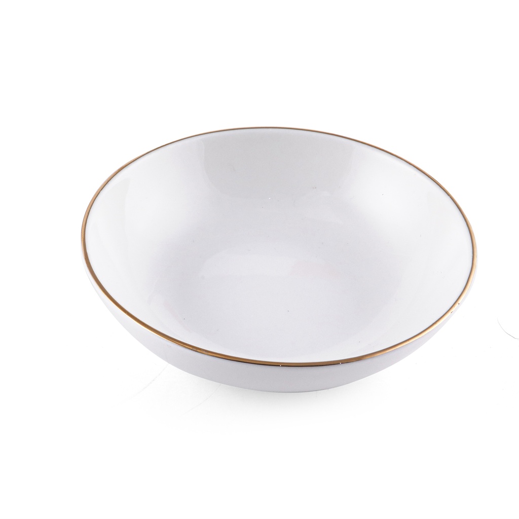 Porceletta Ivory Porcelain Round Bowl with Gold 10 cm