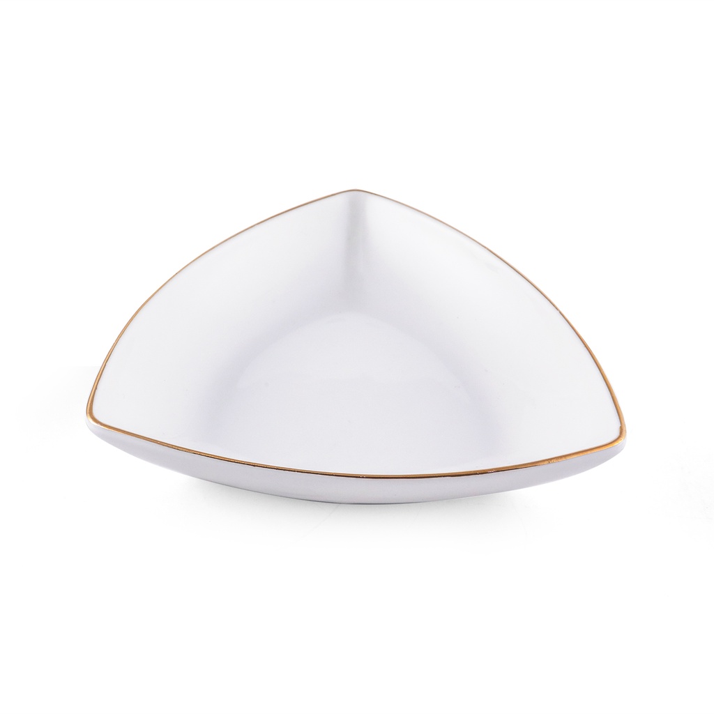 Porceletta Ivory Porcelain Dish with Gold