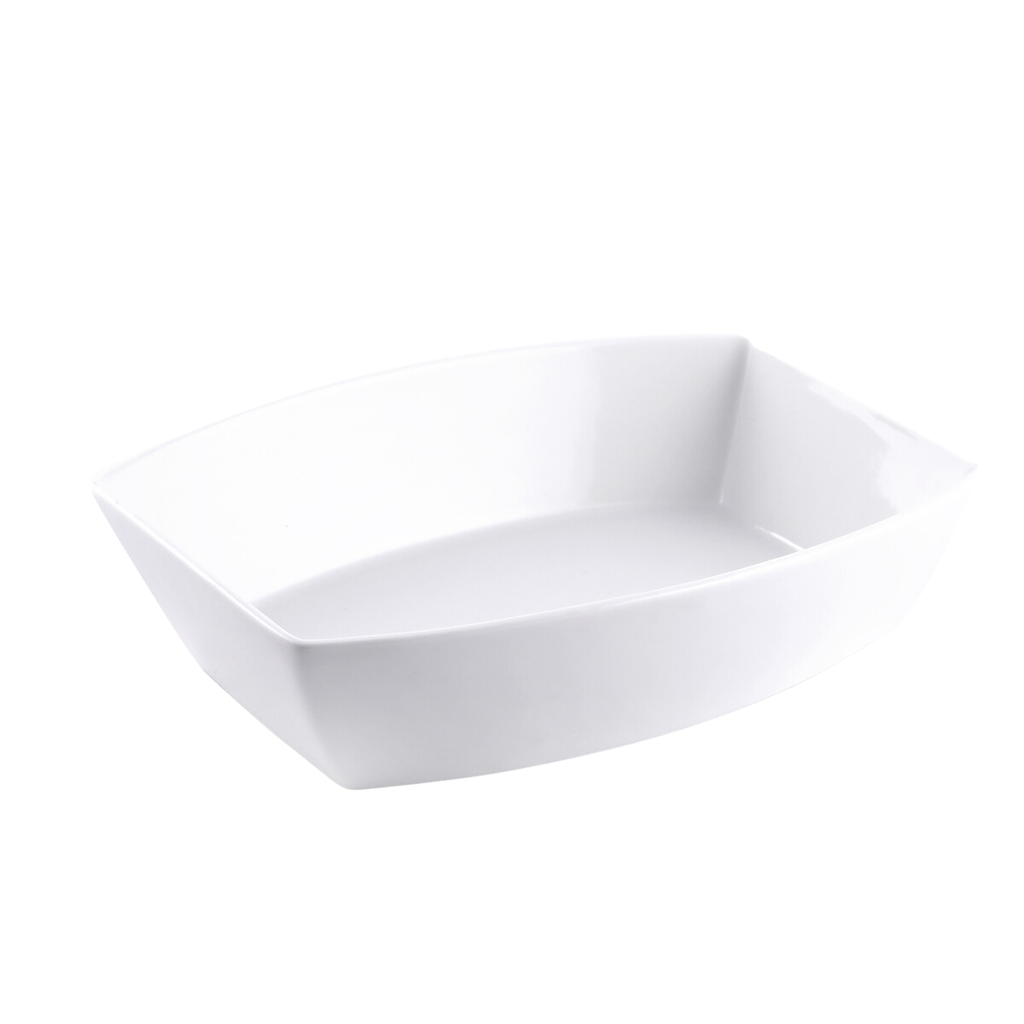 Porceletta Ivory Porcelain Rectangular Bowl 20 cm