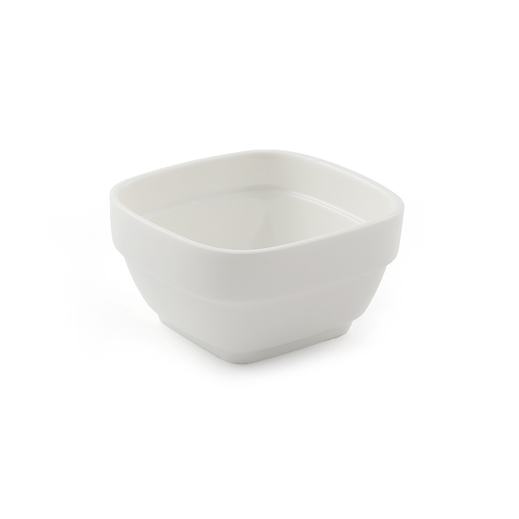 Porceletta Ivory Porcelain Square Stackable Mezza Bowl