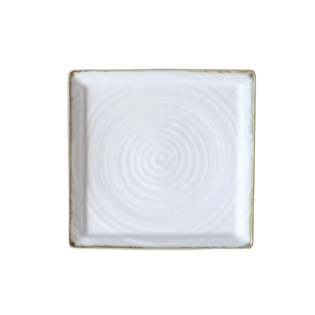 Porceletta Terra Reactive Glaze Porcelain Square Plate 18 x 18 cm